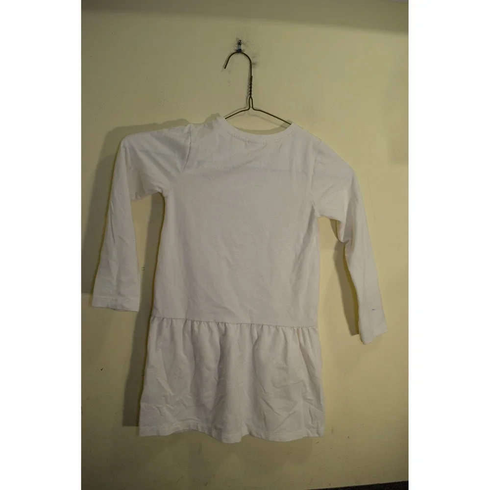 2015 Gymboree White Long Sleeve‎ Dress Rhinestone Pockets Casual GIRLS 6 FLAW